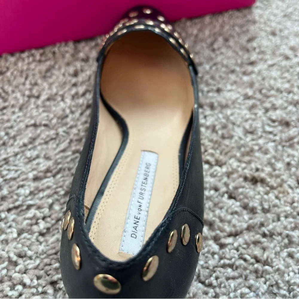 EUC Diane Von Furstenberg Candence Flat size 8 in Black - Picture 4 of 9